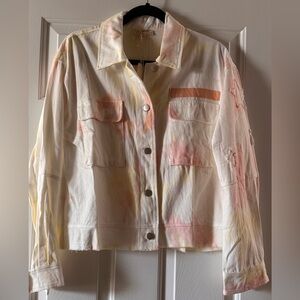 Mystree Women's Pastel Tie-Dye Jean Jacket
